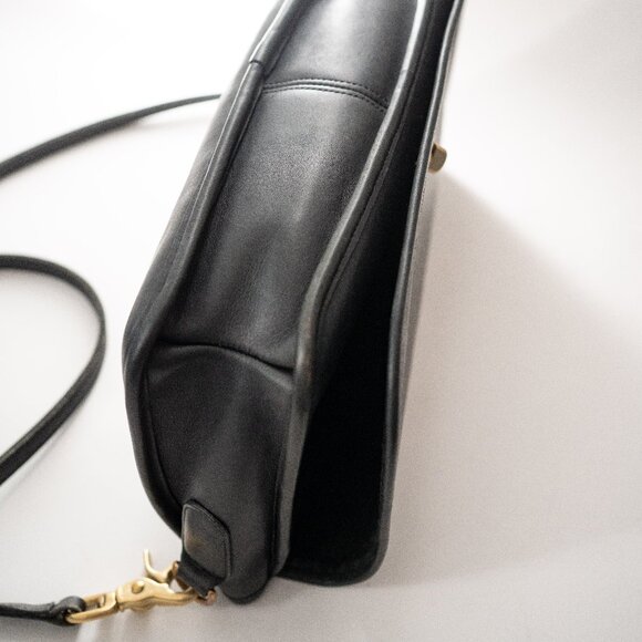 Vintage Coach Convertible Clutch - Black Leather Crossbody Made 1989 - Picture 15 of 16